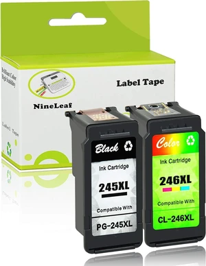 NineLeaf Remanufactured Ink Cartridge Compatible for Canon PG 245XL 246 245 XL with Ink Level Indicator PIXMA iP2820 MG2420 MG2520 2920 MG2922 MG2924 MX492 MX490 (1 Black 1 Tri-Color,2 Pack) NineLeaf Remanufactured Ink Cartridge Compatible for Canon PG 245XL 246 245 XL with Ink Level Indicator PIXMA iP2820 MG2420 MG2520 2920 MG2922 MG2924 MX492 MX490 (1 Black 1 Tri-Color,2 Pack)