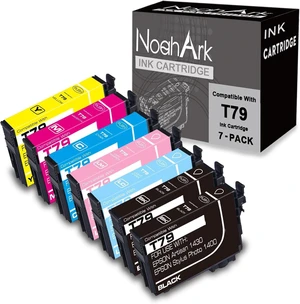 NoahArk 7 Packs T079 Remanufactured Ink Cartridge Replacement for 79 use for Artisan 1430 Stylus Photo 1400 Inkjet Printer (2 Black, 1 Cyan, 1 Magenta 1 Yellow,1 Light Cyan,1 Light Magenta) NoahArk 7 Packs T079 Remanufactured Ink Cartridge Replacement for 79 use for Artisan 1430 Stylus Photo 1400 Inkjet Printer (2 Black, 1 Cyan, 1 Magenta 1 Yellow,1 Light Cyan,1 Light Magenta)