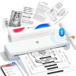 Phomemo M834 Inkless Portable Thermal Printer for Travel, 8.5 x 11, White Phomemo M834 Inkless Portable Thermal Printer for Travel, 8.5 x 11, White