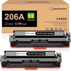 206A Black Toner Cartridges with CHIP Compatible with HP 206A 206X Toner Cartridges Set for HP Color LaserJet Pro MFP M283fdw M283cdw M283fdn M282nw M255dw M255nw Printers Ink(W2110A, 2-Pack Black) 206A Black Toner Cartridges with CHIP Compatible with HP 206A 206X Toner Cartridges Set for HP Color LaserJet Pro MFP M283fdw M283cdw M283fdn M282nw M255dw M255nw Printers Ink(W2110A, 2-Pack Black)
