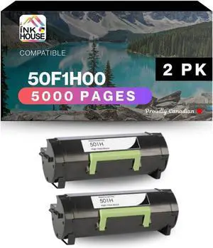 Ink House Compatible 501H (50F1H00) High-Capacity Toner Cartridge 2-Pack | 5000 Pages | Professional-Quality Black Prints | for Brother MS310, MS410, MS510, MS610 Ink House Compatible 501H (50F1H00) High-Capacity Toner Cartridge 2-Pack | 5000 Pages | Professional-Quality Black Prints | for Brother MS310, MS410, MS510, MS610