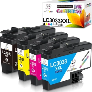 Miss Deer LC3033 BK/C/M/Y Ink Cartridges, Upgraded Compatible Replacement for Brother LC 3033 XXL LC3033XXL LC3033BK LC3035XXL LC3035 High Yield for MFC-J995DW MFC-J805DW MFC-J815DW Printer 4-Pack Miss Deer LC3033 BK/C/M/Y Ink Cartridges, Upgraded Compatible Replacement for Brother LC 3033 XXL LC3033XXL LC3033BK LC3035XXL LC3035 High Yield for MFC-J995DW MFC-J805DW MFC-J815DW Printer 4-Pack