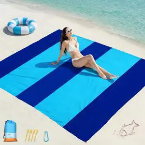 Beach Blanket Oversized Extra Large 78" X 81",Waterproof Sandproof Beach Blanket 1-7 Adults Lightweight Durable for Travel Camping Hiking Picnic Beach Blanket Oversized Extra Large 78" X 81",Waterproof Sandproof Beach Blanket 1-7 Adults Lightweight Durable for Travel Camping Hiking Picnic
