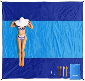Beach Blanket Waterproof Sandproof, Extra Large 110" x 114" Beach Mat Oversized for 5-8 Adults, Portable Lightweight Outdoor Blanket with 4 Corner Pockets for Hiking, Picnic, Travel, Camping Beach Blanket Waterproof Sandproof, Extra Large 110" x 114" Beach Mat Oversized for 5-8 Adults, Portable Lightweight Outdoor Blanket with 4 Corner Pockets for Hiking, Picnic, Travel, Camping