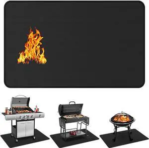 60 x 40 inch Under Grill Mats for Outdoor Grill, Double-Sided Fireproof Deck and Patio Protector Mat, Waterproof Oil-Proof BBQ Floor Pad Indoor Fire Pit Fireplace Mat 60 x 40 inch Under Grill Mats for Outdoor Grill, Double-Sided Fireproof Deck and Patio Protector Mat, Waterproof Oil-Proof BBQ Floor Pad Indoor Fire Pit Fireplace Mat