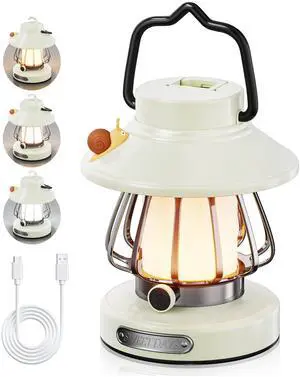 Snail Camping Lantern for Kids USB Rechargeable, 3 Color Dimmable LED Light, Portable Outdoor Indoor Night Light for Toddlers, Tent, Bedroom & Power Outages (Milk White) Snail Camping Lantern for Kids USB Rechargeable, 3 Color Dimmable LED Light, Portable Outdoor Indoor Night Light for Toddlers, Tent, Bedroom & Power Outages (Milk White)