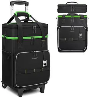 2-in-1 Rolling Cooler with Wheels, 55 Cans/40L Large Insulated Cooler on Wheels with Detachable Top Bag, Leakproof Soft Sided Cooler Bag for Beach, Picnic, Camping, Travel and GroceryBlack 2-in-1 Rolling Cooler with Wheels, 55 Cans/40L Large Insulated Cooler on Wheels with Detachable Top Bag, Leakproof Soft Sided Cooler Bag for Beach, Picnic, Camping, Travel and GroceryBlack