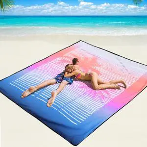 Beach Blanket Waterproof Sandproof Beach Mat 79" X 83"/10'x9'for 2-8 Adults Quick Drying Outdoor Picnic Mat Beach Accessories for Travel, Camping, Hiking Beach Blanket Waterproof Sandproof Beach Mat 79" X 83"/10'x9'for 2-8 Adults Quick Drying Outdoor Picnic Mat Beach Accessories for Travel, Camping, Hiking