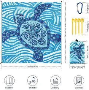Beach Blanket Waterproof Sandproof Beach Mat 79" X 83"/10'x9'for 2-8 Adults Quick Drying Outdoor Picnic Mat Beach Accessories for Travel, Camping, Hiking Beach Blanket Waterproof Sandproof Beach Mat 79" X 83"/10'x9'for 2-8 Adults Quick Drying Outdoor Picnic Mat Beach Accessories for Travel, Camping, Hiking