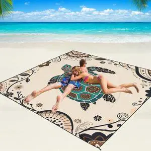 Beach Blanket Waterproof Sandproof Beach Mat 79" X 83"/10'x9'for 2-8 Adults Quick Drying Outdoor Picnic Mat Beach Accessories for Travel, Camping, Hiking Beach Blanket Waterproof Sandproof Beach Mat 79" X 83"/10'x9'for 2-8 Adults Quick Drying Outdoor Picnic Mat Beach Accessories for Travel, Camping, Hiking