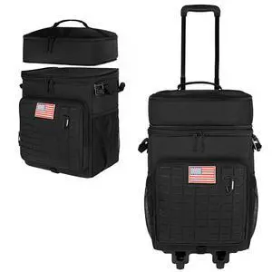 72-Can Rolling Cooler with Wheels | 2-Tier Insulated Leakproof Cooler Bag, Detachable Top Compartment for Camping, Beach, Picnic & Tailgating,Black 72-Can Rolling Cooler with Wheels | 2-Tier Insulated Leakproof Cooler Bag, Detachable Top Compartment for Camping, Beach, Picnic & Tailgating,Black