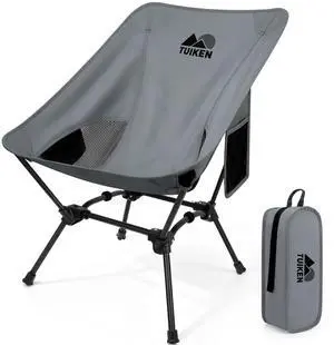 Ultralight Camping Chair Backpacking Chair, Portable Camp Chair with Cup Holder & Storage Bag, Lightweight Compact Folding Chair for Hiking, Travel, Picnic Mountaineering-Grey Ultralight Camping Chair Backpacking Chair, Portable Camp Chair with Cup Holder & Storage Bag, Lightweight Compact Folding Chair for Hiking, Travel, Picnic Mountaineering-Grey