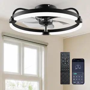 Ceiling Fans with Lights and Remote, 20'' Low Profile Ceiling Fan Flush Mount, APP Control, 6 Speed, 3CCT, Quiet Reversible DC Motor, Dimmable Modern Ceiling Fan with Light for Bedroom, Black Ceiling Fans with Lights and Remote, 20'' Low Profile Ceiling Fan Flush Mount, APP Control, 6 Speed, 3CCT, Quiet Reversible DC Motor, Dimmable Modern Ceiling Fan with Light for Bedroom, Black