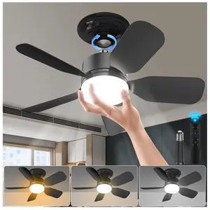 20" Socket Fan Light with Remote, 30W 2000 Lumens, 3 Colors 3000-6000K Small Ceiling Fans with Lights 6 Speed Wind Light Bulb Fan for Bedroom, Living Room, Kitchen, Laundry Room 20" Socket Fan Light with Remote, 30W 2000 Lumens, 3 Colors 3000-6000K Small Ceiling Fans with Lights 6 Speed Wind Light Bulb Fan for Bedroom, Living Room, Kitchen, Laundry Room