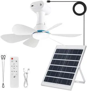 Solar Ceiling Fan Light with Remote, 30000mAh Portable solar lights outdoor with 20W Solar Powered Fan, 3 Speeds, solar fans with Light for Patios, Canopy, Shed, RV, Porch and Chicken Coop Solar Ceiling Fan Light with Remote, 30000mAh Portable solar lights outdoor with 20W Solar Powered Fan, 3 Speeds, solar fans with Light for Patios, Canopy, Shed, RV, Porch and Chicken Coop