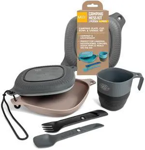 6-Piece Camping Mess Kit with Bowl, Plate, Collapsible Cup, and Switch Camping Spork 6-Piece Camping Mess Kit with Bowl, Plate, Collapsible Cup, and Switch Camping Spork