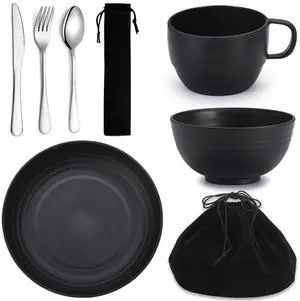 Camping Mess Kits, Silverware Set Spoons Forks Knives, Camping Essentials Gear, Accessories for Travel, Picnic, Outdoor, Easy to Carry and Clean Camping Mess Kits, Silverware Set Spoons Forks Knives, Camping Essentials Gear, Accessories for Travel, Picnic, Outdoor, Easy to Carry and Clean