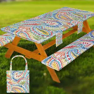 Fitted Picnic Table Cover with Bench Covers Waterproof Elastic Edges Rectangle Patio Tablecloth Outdoor Camping Essentials Stuff Rv Accessories Summer Trip Travel Supplies Party Camper Gifts, 6 ft Fitted Picnic Table Cover with Bench Covers Waterproof Elastic Edges Rectangle Patio Tablecloth Outdoor Camping Essentials Stuff Rv Accessories Summer Trip Travel Supplies Party Camper Gifts, 6 ft