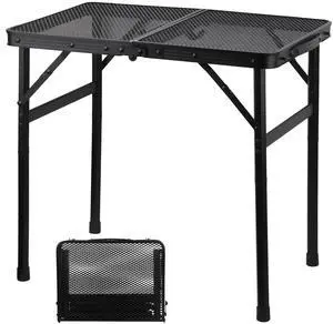 Camping Table with Mesh Desktop, Lightweight & Portable Small Folding Grill Table, Height Adjustable Metal Outdoor Table for Camp, Cooking, BBQ, RV, Picnic-2 FT Black Camping Table with Mesh Desktop, Lightweight & Portable Small Folding Grill Table, Height Adjustable Metal Outdoor Table for Camp, Cooking, BBQ, RV, Picnic-2 FT Black