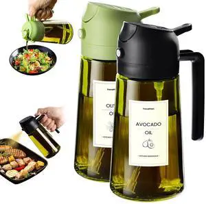 Original 16oz/470ml Olive Oil Dispenser Bottle for Kitchen Gadgets and Air Fryer Accessories - Olive Oil Sprayer for Cooking w/Stickers - Black&Green Original 16oz/470ml Olive Oil Dispenser Bottle for Kitchen Gadgets and Air Fryer Accessories - Olive Oil Sprayer for Cooking w/Stickers - Black&Green