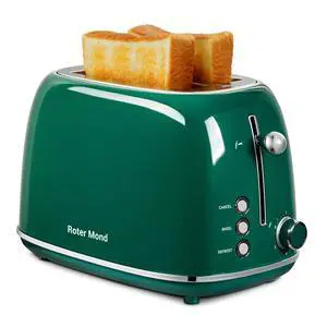 2 Slice Toaster Retro Stainless Steel with Bagel, Cancel, and Defrost Functions, 6 Bread Shade Settings, Extra Wide Slots and Removable Crumb Tray, Green 2 Slice Toaster Retro Stainless Steel with Bagel, Cancel, and Defrost Functions, 6 Bread Shade Settings, Extra Wide Slots and Removable Crumb Tray, Green