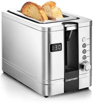 2-Slice Digital Toaster, Pop-Up, Stainless Steel, Extra-Wide Slots For Bagels, Defrost, Reheat, Cancel Functions, Removable Crumb Tray 2-Slice Digital Toaster, Pop-Up, Stainless Steel, Extra-Wide Slots For Bagels, Defrost, Reheat, Cancel Functions, Removable Crumb Tray