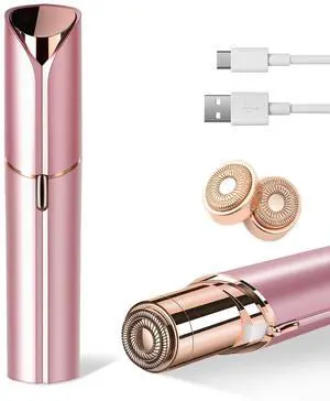 Flawless Facial Hair Removal for Women, Device, Remover Women Face, Finishing Touch Upper Lips, Chin & Cheeks, USB Rechargeable with LED LightIncluded Two Replacement HeadsRose Gold Flawless Facial Hair Removal for Women, Device, Remover Women Face, Finishing Touch Upper Lips, Chin & Cheeks, USB Rechargeable with LED LightIncluded Two Replacement HeadsRose Gold