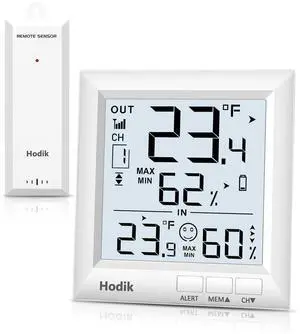 Indoor Outdoor Thermometer Weather Station Wireless, Digital Room Thermometer with Large LCD Display, Temperature Humidity Monitor with 330FT Range Sensor and 3 Adjustable Backlight (One Sensor) Indoor Outdoor Thermometer Weather Station Wireless, Digital Room Thermometer with Large LCD Display, Temperature Humidity Monitor with 330FT Range Sensor and 3 Adjustable Backlight (One Sensor)