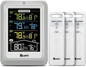 Indoor Outdoor Thermometer Wireless, 4.5 Inch Display Digital Hygrometer Thermometer Temperature Humidity Monitor with 330ft Range Sensor and Adjustable Backlight (Multi) Indoor Outdoor Thermometer Wireless, 4.5 Inch Display Digital Hygrometer Thermometer Temperature Humidity Monitor with 330ft Range Sensor and Adjustable Backlight (Multi)