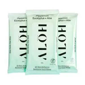 Peppermint Eucalyptus + Aloe Sanitizing Hand Wipes - Clean Hands, Clear Mind On The Go Sanitizer for Kids and Adults - Travel Size 3 Pack 20ct Wipes (60 Wipes) Peppermint Eucalyptus + Aloe Sanitizing Hand Wipes - Clean Hands, Clear Mind On The Go Sanitizer for Kids and Adults - Travel Size 3 Pack 20ct Wipes (60 Wipes)
