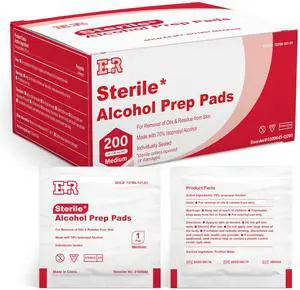 Alcohol Prep Pads, Medium 2-Ply Alcohol Wipes, individually wrapped Swabs, Saturated With 70% Isopropyl Alcohol - 200 Count Alcohol Prep Pads, Medium 2-Ply Alcohol Wipes, individually wrapped Swabs, Saturated With 70% Isopropyl Alcohol - 200 Count