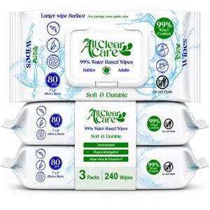 Baby Wipes, Unscented for Sensitive Skin, Large Soft Durable & 99% Water Based, Gentle & Hypoallergenic for Babies & Adults, Vitamin E and Aloe, Flip Top Lid, 3 Pack (240 Wipes) Baby Wipes, Unscented for Sensitive Skin, Large Soft Durable & 99% Water Based, Gentle & Hypoallergenic for Babies & Adults, Vitamin E and Aloe, Flip Top Lid, 3 Pack (240 Wipes)