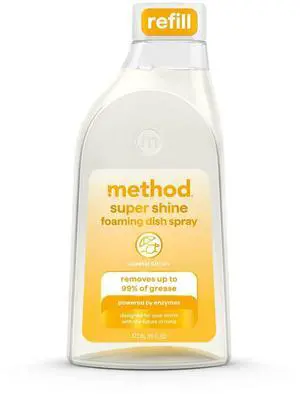 Super Shine Foaming Dish Spray Refill, Reuse With Trigger, Powered by Enzymes, Coastal Citron Scented, 16 fl oz Super Shine Foaming Dish Spray Refill, Reuse With Trigger, Powered by Enzymes, Coastal Citron Scented, 16 fl oz
