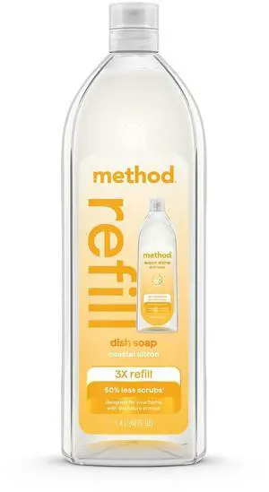 Super Shine Liquid Dish Soap Refill, Powered by Enzymes, Coastal Citron Scented, 48 fl oz Super Shine Liquid Dish Soap Refill, Powered by Enzymes, Coastal Citron Scented, 48 fl oz