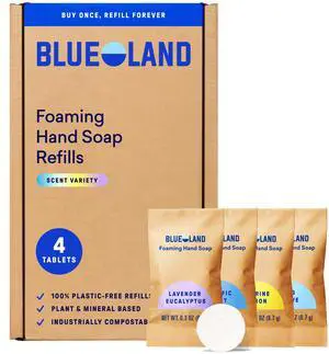 Foaming Hand Soap Refill Tablets, 4-Pack, Variety Pack Scents, Eco Friendly Cleaning Products, 4 x 9 Fl oz Foaming Hand Soap Refill Tablets, 4-Pack, Variety Pack Scents, Eco Friendly Cleaning Products, 4 x 9 Fl oz