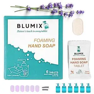 Foaming Hand Soap Tablets Refill 6 Pack | Makes 6 x 9 fl oz | Plant-Based, Plastic-Free, Non-Toxic, Just-Add-Water Refill Tablets | Works with Any Foaming Dispenser (Lavender Scent) Foaming Hand Soap Tablets Refill 6 Pack | Makes 6 x 9 fl oz | Plant-Based, Plastic-Free, Non-Toxic, Just-Add-Water Refill Tablets | Works with Any Foaming Dispenser (Lavender Scent)