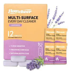 Multi Surface Cleaner Refills -12 Pack All Purpose Cleaning Refill Tablet-Makes 192 fl oz Bottles of Spray Cleaner for Household&Kitchen Cleaning (Lavender) Multi Surface Cleaner Refills -12 Pack All Purpose Cleaning Refill Tablet-Makes 192 fl oz Bottles of Spray Cleaner for Household&Kitchen Cleaning (Lavender)