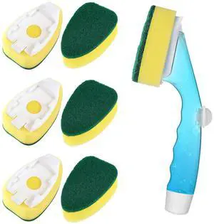 Dishwand Refills with Handle, Dish Wand Refill Replacement Sponge Head 6Pcs Dishwand Refills with Handle, Dish Wand Refill Replacement Sponge Head 6Pcs