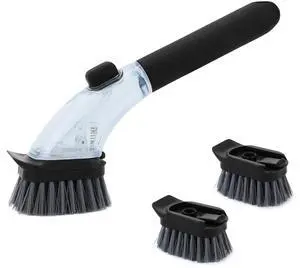 Soap Dispensing Dish Brush with Handle, Kitchen Scrub Brush for Dishes Pots Pans Sink Cleaning (Black) Soap Dispensing Dish Brush with Handle, Kitchen Scrub Brush for Dishes Pots Pans Sink Cleaning (Black)