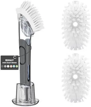 Soap Dispensing Replacement Dish Brush Storage Set with 2 PCS Brush Refills & Holder - RIMAY Dispenser Scrub Cleaning Scrubber Kitchen Dishwashing Dish Wand Handle for Dishes/Pans/Pots/Sink(Black) Soap Dispensing Replacement Dish Brush Storage Set with 2 PCS Brush Refills & Holder - RIMAY Dispenser Scrub Cleaning Scrubber Kitchen Dishwashing Dish Wand Handle for Dishes/Pans/Pots/Sink(Black)