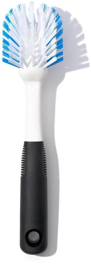 Good Grips Dish Brush, Nylon Bristles with Built-in Scraper, Safe for Non-Stick Cookware, Non-Slip Handle, Dishwasher Safe Good Grips Dish Brush, Nylon Bristles with Built-in Scraper, Safe for Non-Stick Cookware, Non-Slip Handle, Dishwasher Safe
