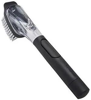 Soap Dispensing Sink Brush with Easy to Fill Handle, Nylon Bristles for Tough Cleaning, Comfort Grip Handle for Non Slip Grip, Black Soap Dispensing Sink Brush with Easy to Fill Handle, Nylon Bristles for Tough Cleaning, Comfort Grip Handle for Non Slip Grip, Black