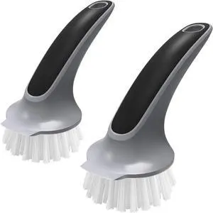Pot and Pan Cleaning Brush, Dish Brush for Kitchen, Gray, Pack of 2 Pot and Pan Cleaning Brush, Dish Brush for Kitchen, Gray, Pack of 2