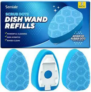 Scrub Dots Dishwand Refills for Scotch-Brite Dishwand, Non Scratch Scrubber Replacement Sponge Head, Heavy Duty Dish Wand Brush Refill, Dish Soap Washing Pads for Nonstick Glass, Tubs, Sink Cleaning Scrub Dots Dishwand Refills for Scotch-Brite Dishwand, Non Scratch Scrubber Replacement Sponge Head, Heavy Duty Dish Wand Brush Refill, Dish Soap Washing Pads for Nonstick Glass, Tubs, Sink Cleaning
