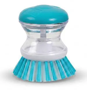 Soap Dispensing Palm Brush, Blue, Easy-Fill Scrubber for Kitchen & Home Cleaning, Pack of 1 Soap Dispensing Palm Brush, Blue, Easy-Fill Scrubber for Kitchen & Home Cleaning, Pack of 1