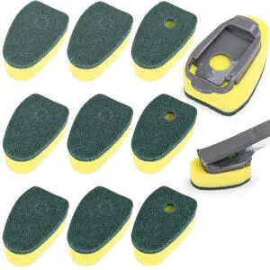 Sponge Dishwand Brush Refills for Scotch-Brite Dishwand - 10 Pack Dish Soap Non-Scratch Brush Refills for Nonstick Pots and Pans, Glass & TubsGreen Sponge Dishwand Brush Refills for Scotch-Brite Dishwand - 10 Pack Dish Soap Non-Scratch Brush Refills for Nonstick Pots and Pans, Glass & TubsGreen