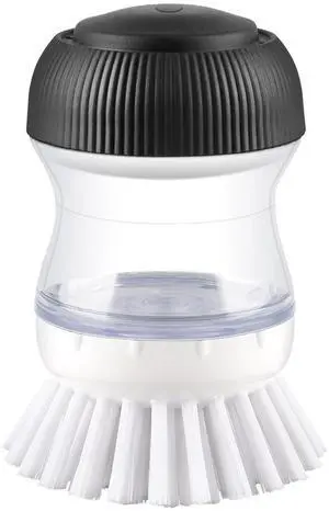 Dish Scrub Brush with Soap Dispenser, Kitchen Brush for Dish Pot Pan Sink Cleaning, 1 Piece Soap Dispensing Palm Brush, Black/Clear/White Dish Scrub Brush with Soap Dispenser, Kitchen Brush for Dish Pot Pan Sink Cleaning, 1 Piece Soap Dispensing Palm Brush, Black/Clear/White