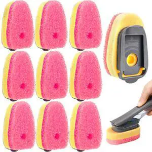 Sponge Dishwand Brush Refills for Scotch-Brite Dishwand - 10 Pack Dish Soap Non-Scratch Brush Refills for Nonstick Pots and Pans, Glass & Tubs (Pink) Sponge Dishwand Brush Refills for Scotch-Brite Dishwand - 10 Pack Dish Soap Non-Scratch Brush Refills for Nonstick Pots and Pans, Glass & Tubs (Pink)
