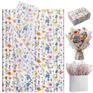 Floral Tissue Paper Bulk 14 x 20 Inch Decorative Tissue Paper for Gift Bags Gift Packaging Bouquet DIY Crafts Bridal Shower Wedding Birthday Party Decorations - 60 Sheets Floral Tissue Paper Bulk 14 x 20 Inch Decorative Tissue Paper for Gift Bags Gift Packaging Bouquet DIY Crafts Bridal Shower Wedding Birthday Party Decorations - 60 Sheets