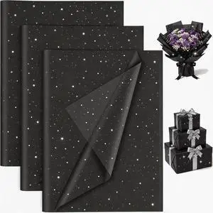 Black Glitter Tissue Paper for Gift Bags 20x20 Inch - 30 Sheets Recyclable Wrapping Tissue Paper Bulk for DIY Crafts Birthday Baby Shower Festival Holidays Decorative Black Glitter Tissue Paper for Gift Bags 20x20 Inch - 30 Sheets Recyclable Wrapping Tissue Paper Bulk for DIY Crafts Birthday Baby Shower Festival Holidays Decorative
